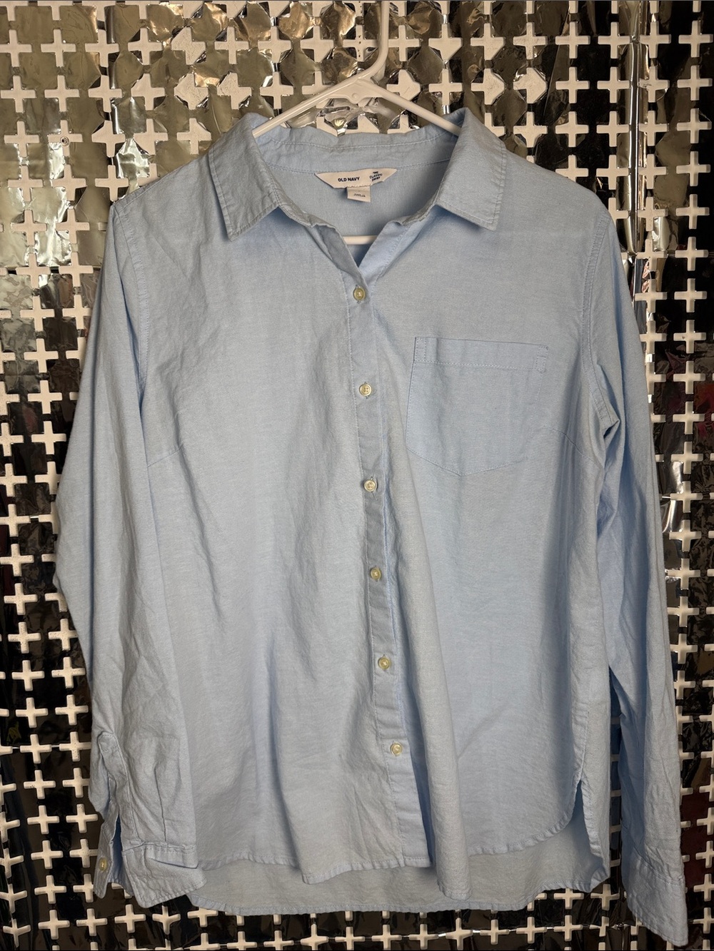 Old Navy Light Blue Button-Down Women's Shirt